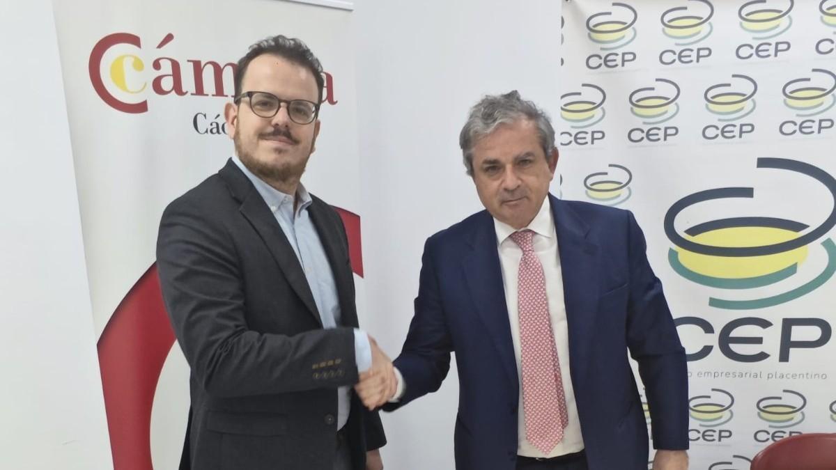 La Cámara de Comercio de Cáceres y el Círculo Empresarial Placentino renuevan su colaboración en Plasencia.