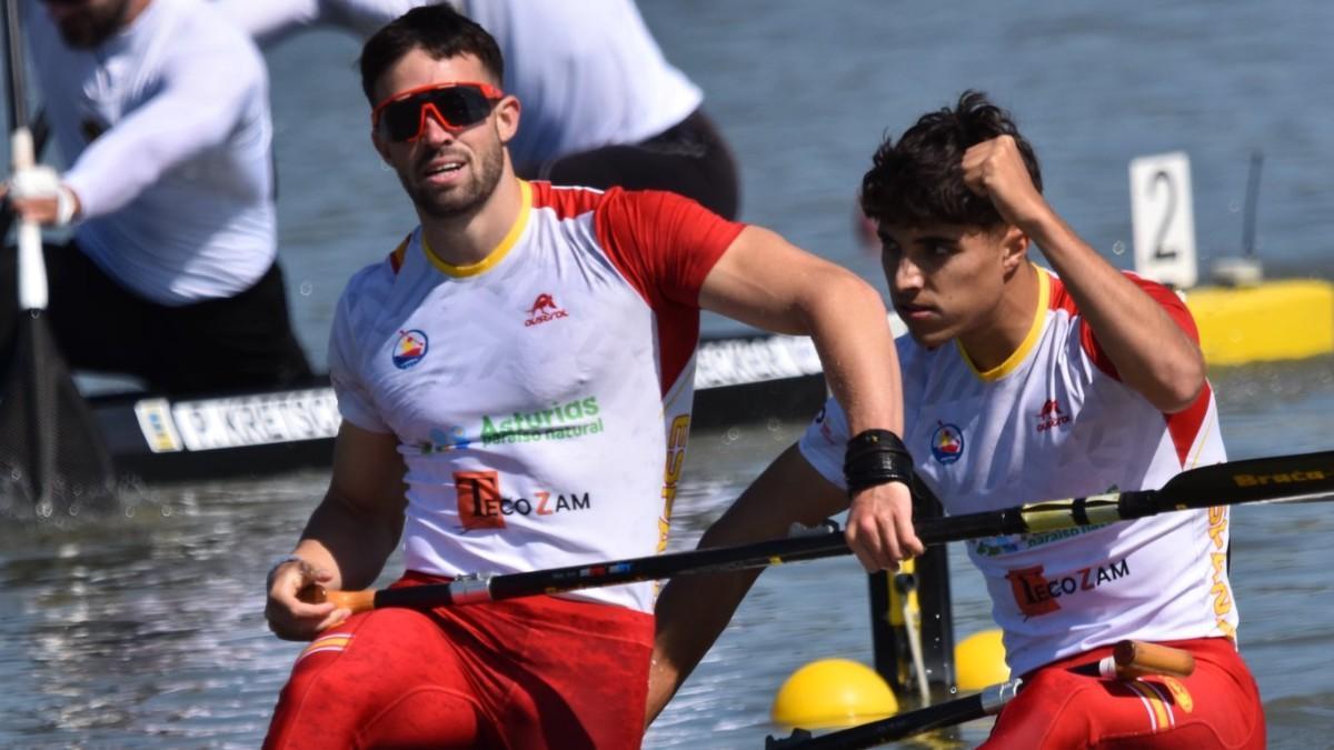 Moreno y Domínguez, durante una prueba