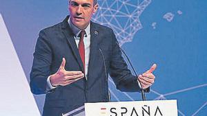 El presidente del Gobierno, Pedro Sánchez, durante la presentación del proyecto España 2050.