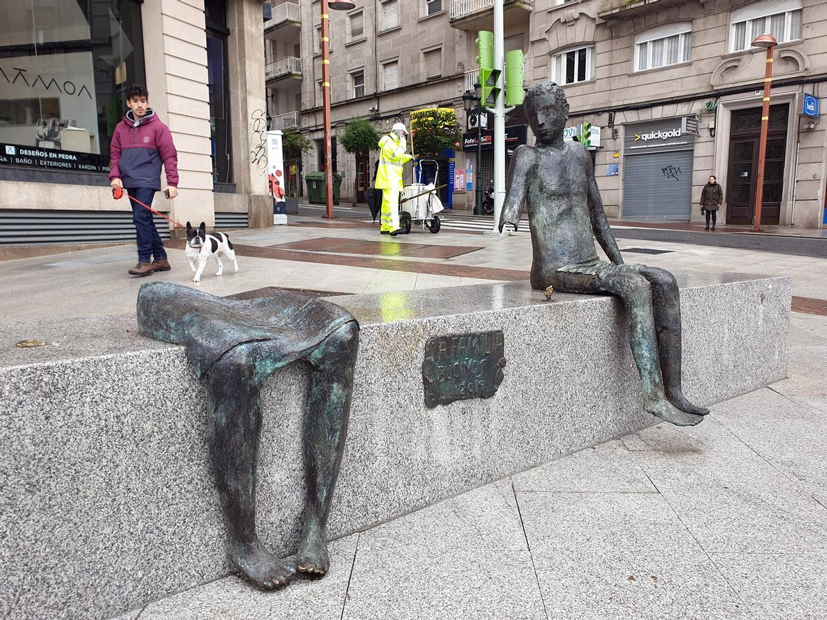 Así quedaba la obra de arte de Buciños.