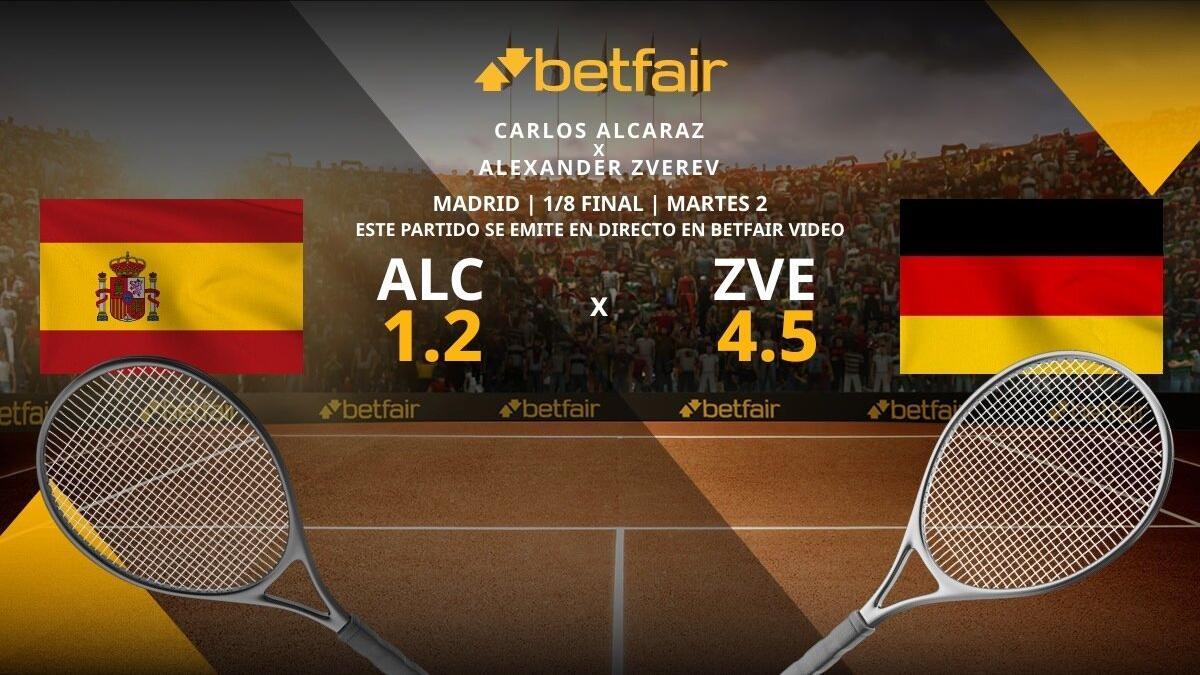 Carlos Alcaraz vs. Alexander Zverev: horario, TV, estadísticas y pronósticos del Mutua Madrid Open