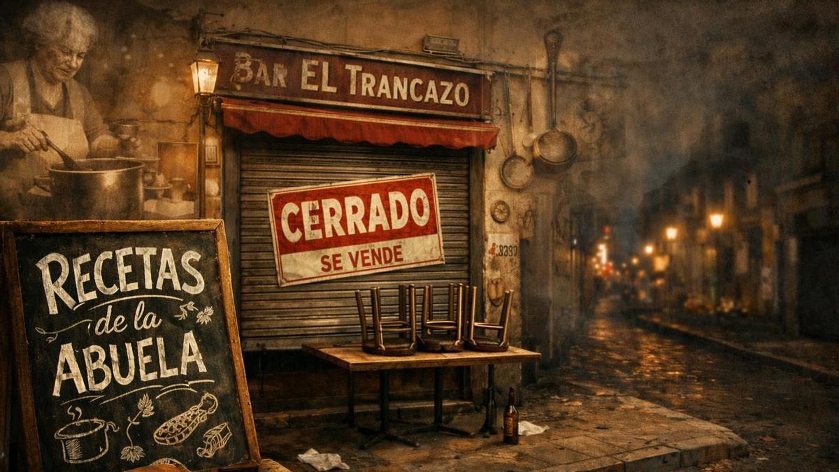 Ilustración sobre los bares de siempre y las recetas de la abuela.