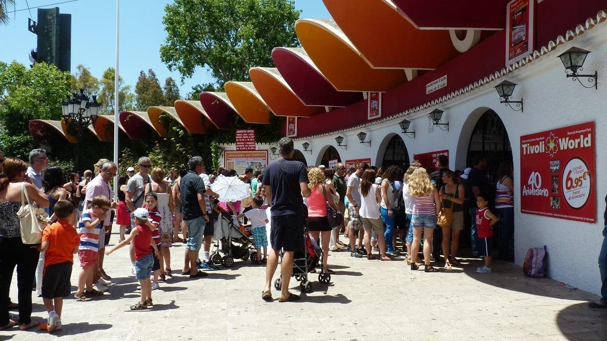 Las taquillas del parque Tívoli World de Benalmádena, en una imagen de archivo.