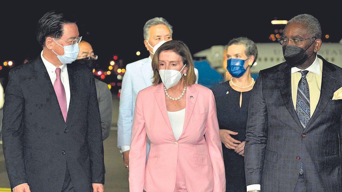 Nancy Pelosi en su visita a Taiwán.