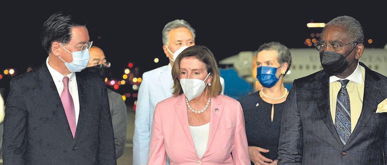 Nancy Pelosi en su visita a Taiwán.