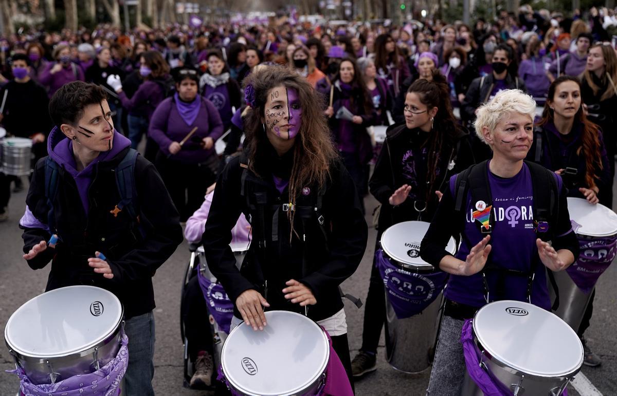 Imagen de la manifestación del 8M por las calles de Madrid.