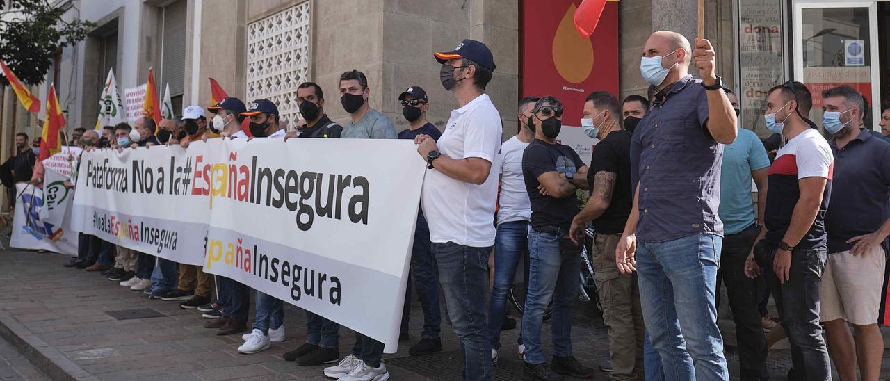 Protesta de los cuerpos de seguridad en Tenerife.