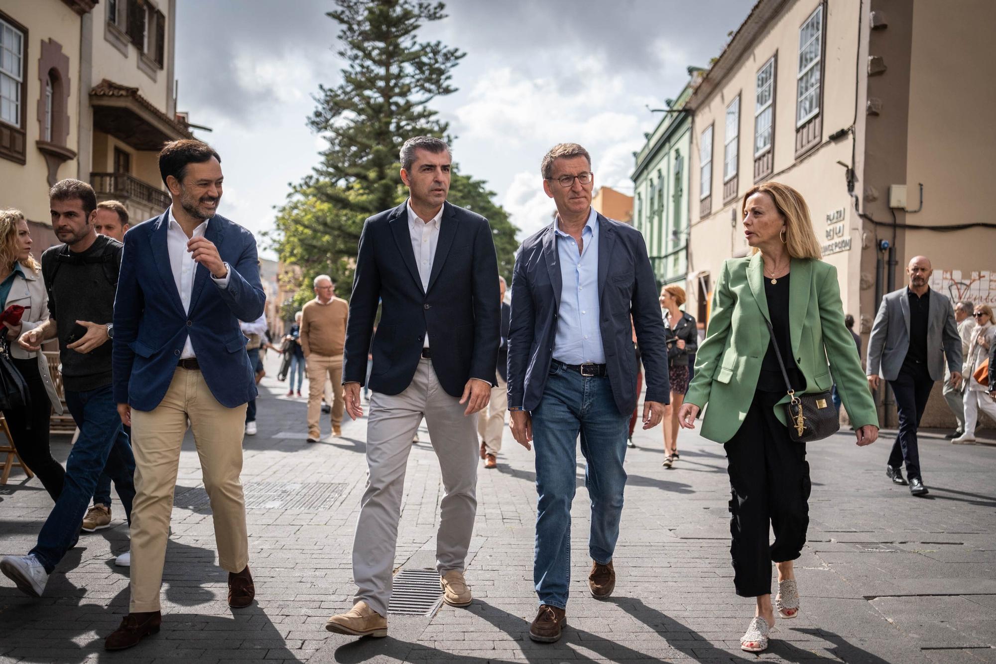 El presidente del Partido Popular, Alberto Núñez Feijóo, visita La Laguna