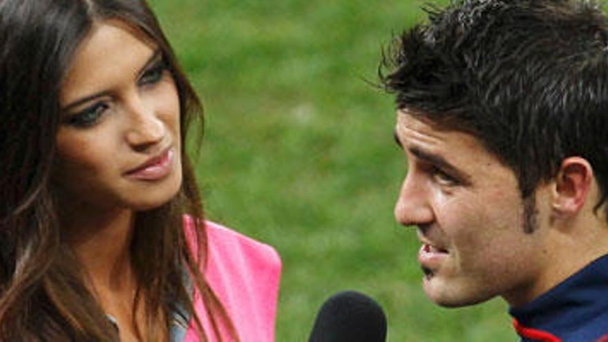 Sara Carbonero entrevistando a David Villa.