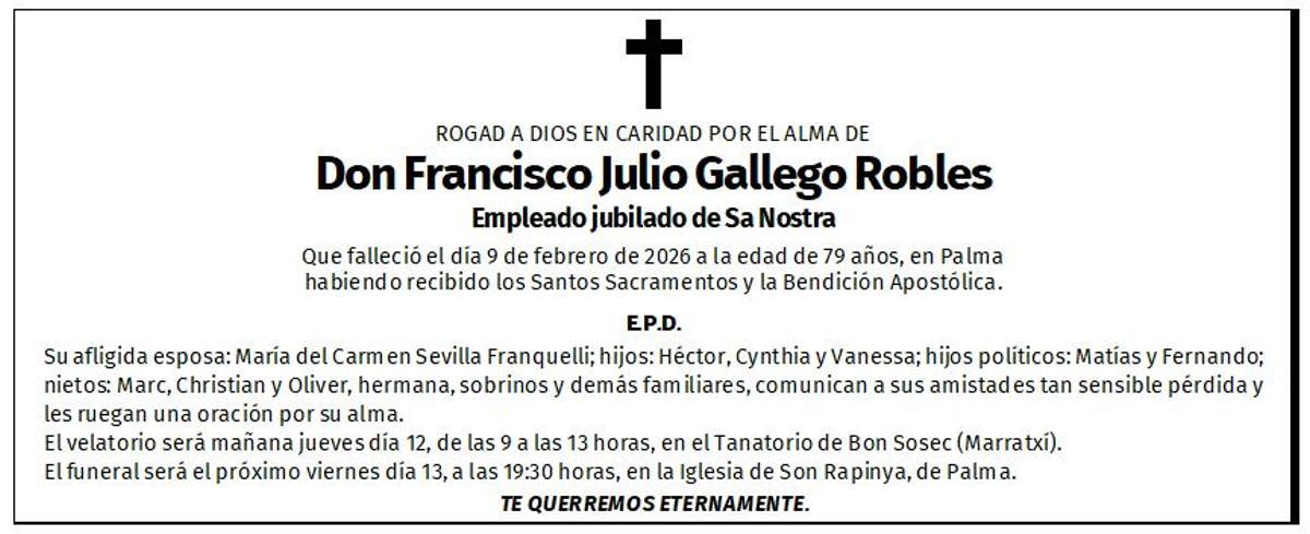 Don Francisco Julio Gallego Robles