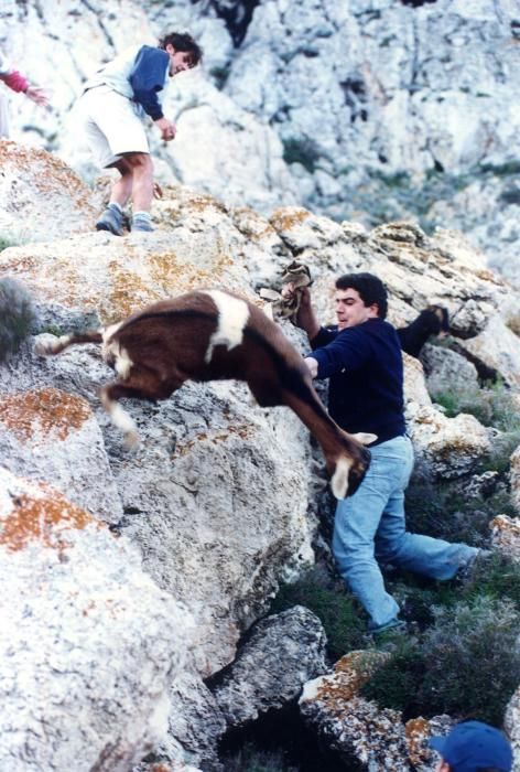 Un fotógrafo y un redactor de Diario de Ibiza plasmaron en un reportaje la cruenta caza de rumiantes en el islote hace 23 años