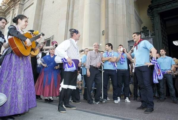 Imágenes de la celebración de la permanencia en el Pilar