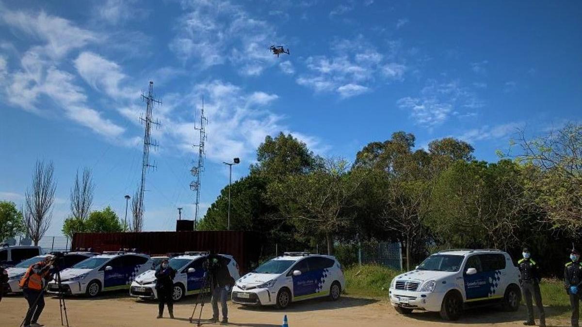 Un dron policial de la Guardia Urbana de Badalona.