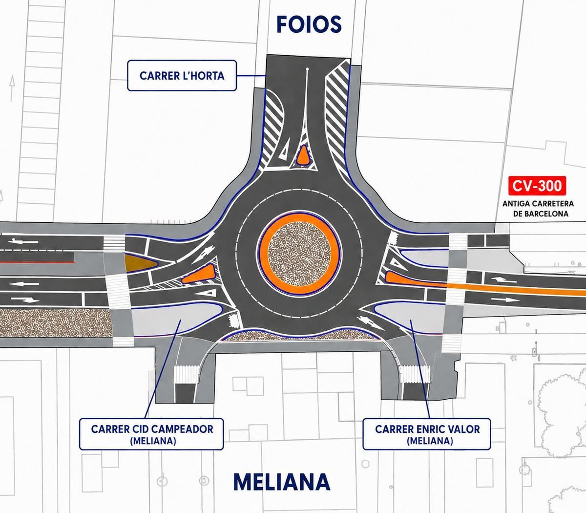 Proyecto de la rotonda entre Foios y Meliana.