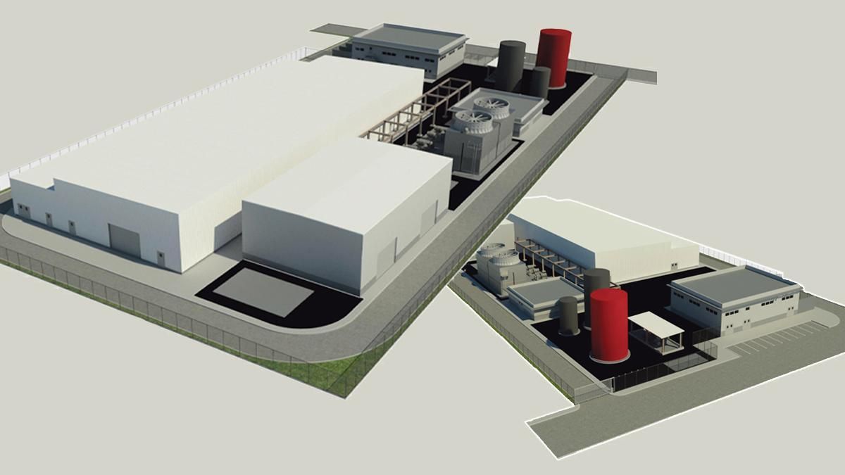 Simulación en 3D de la futura planta de hidrógeno verde de Onda, la primera fase de ‘Orange.bat’.