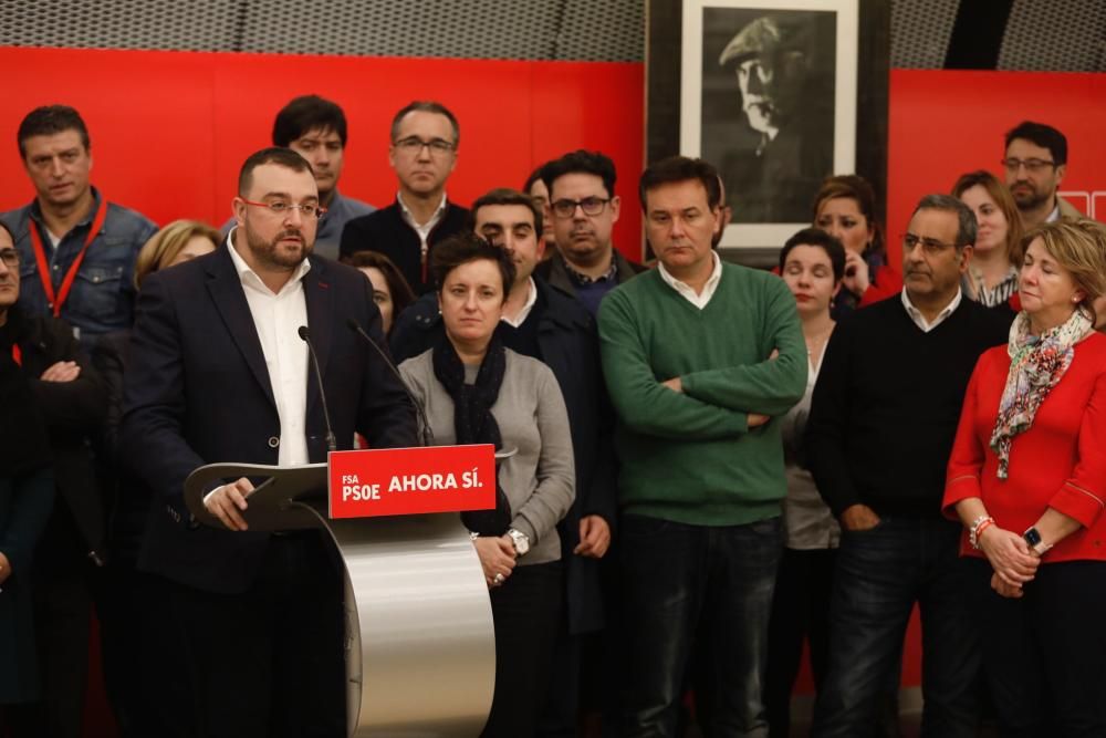 Celebración de la victoria electoral de los socialistas asturianos.