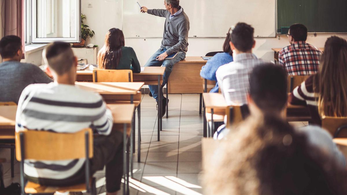 Alumnos en una clase.