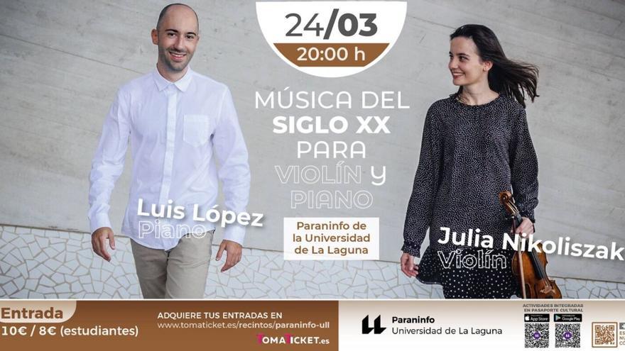 Concierto: Música del Siglo XX para violín y piano