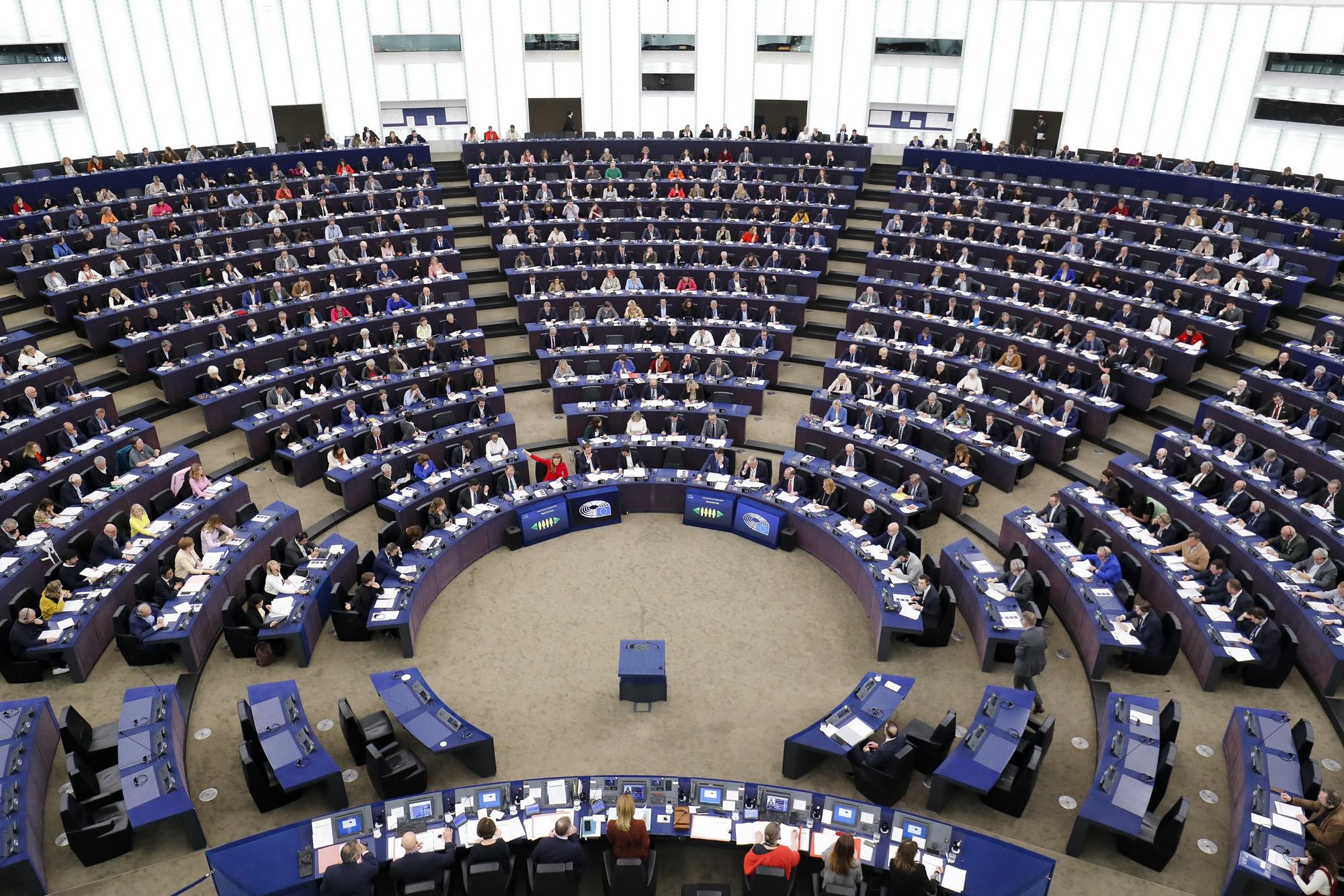 Pleno en el Parlamento Europeo, en Estrasburgo.