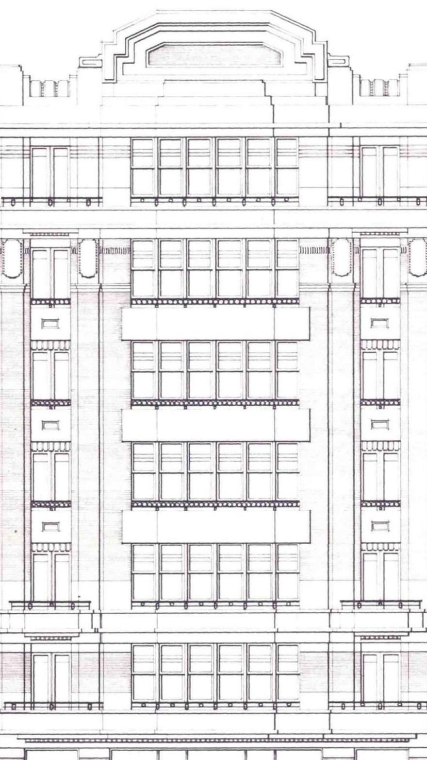 Plano del edificio realizado por González Villar.