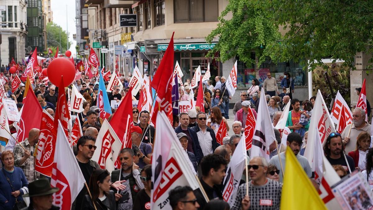 Manifestación del Primero de Mayo en Zamora.