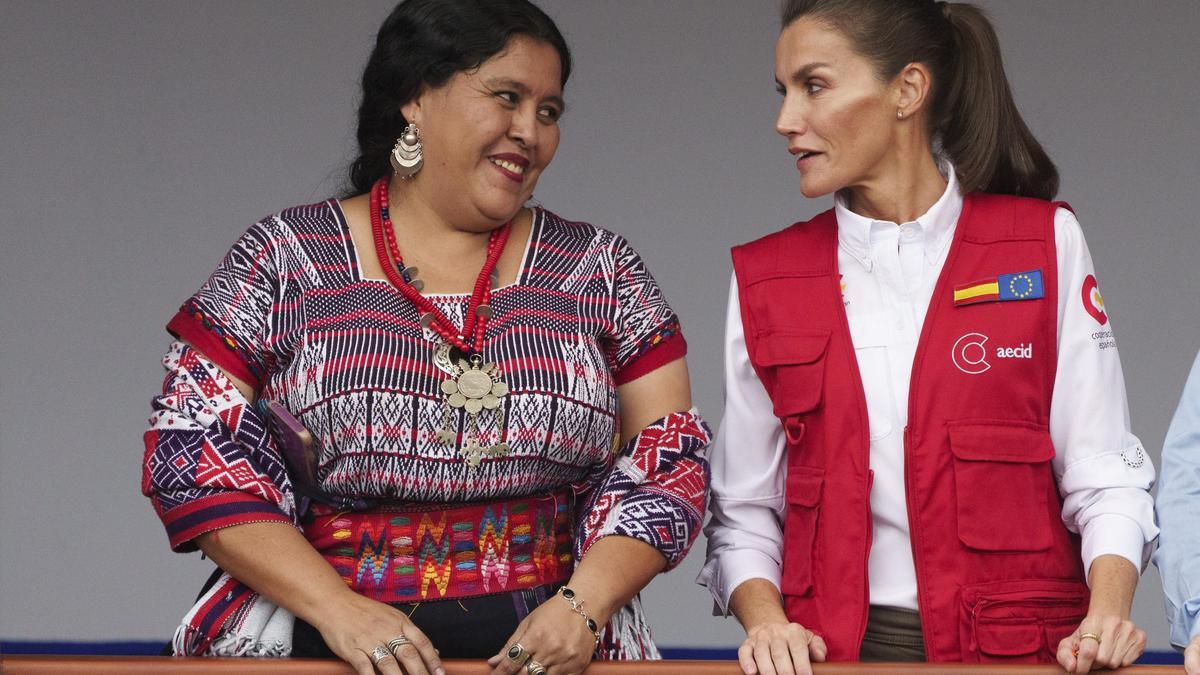 La reina Letizia, durante su viaje a Guatemala.