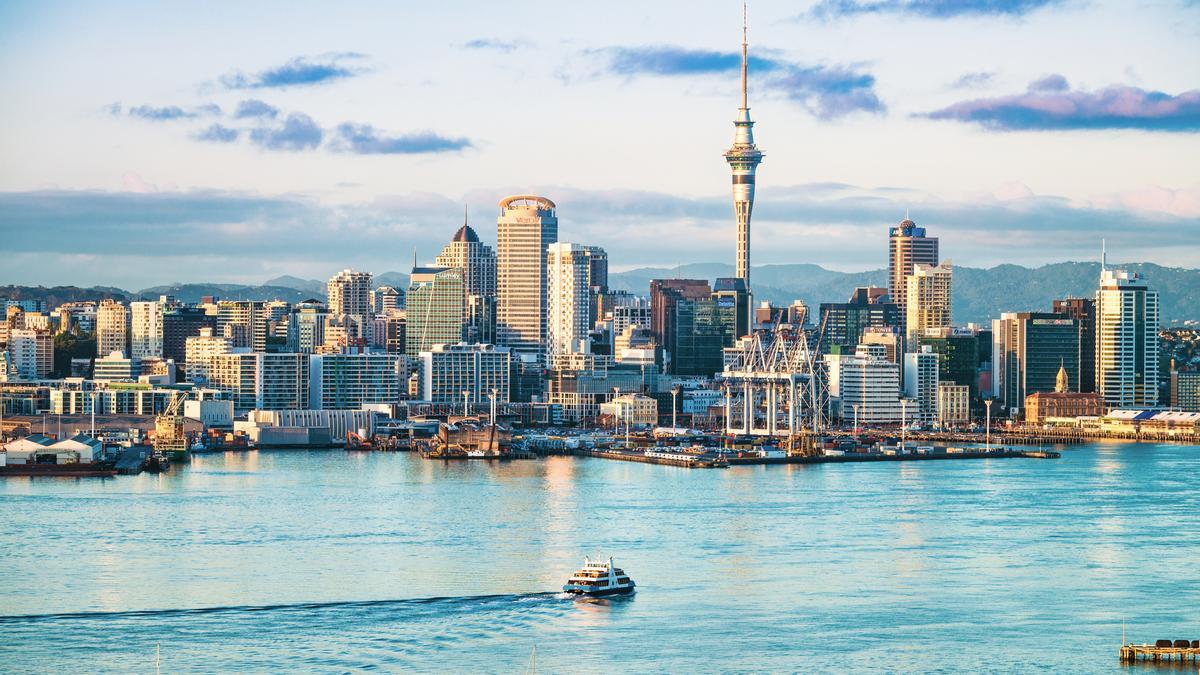 Horizonte de Auckland en Nueva Zelanda