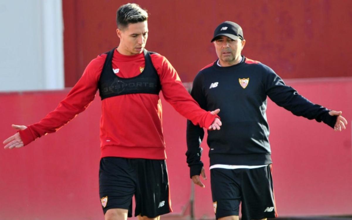 Sampaoli y Nasri en una imagen de archivo