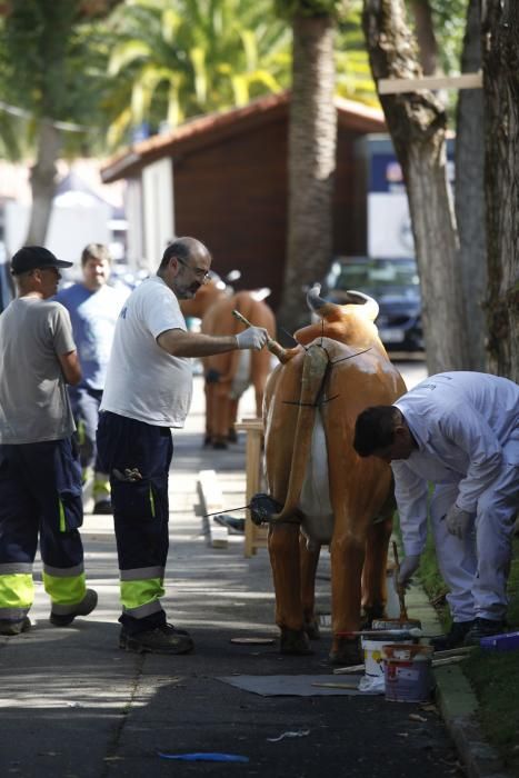 Preparativos para la apertura al público de la Feria de Muestras