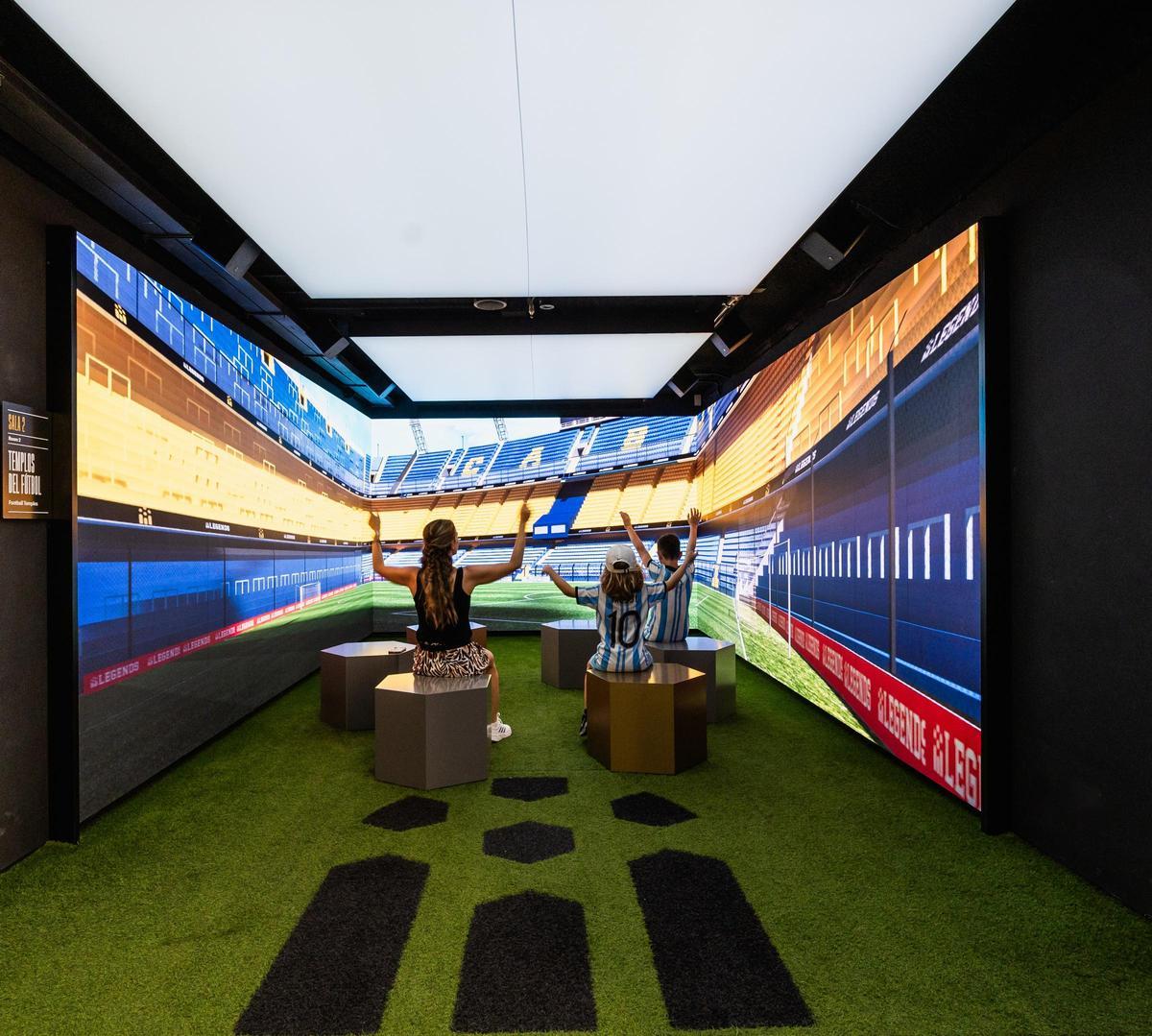 Perspectiva del Museo Legends, una exposición que cuenta la historia del fútbol mundial.