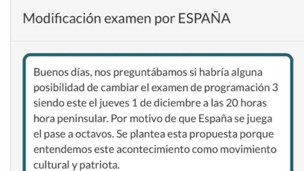 La respuesta viral a un alumno que pidió cambiar un examen &quot;por España&quot;
