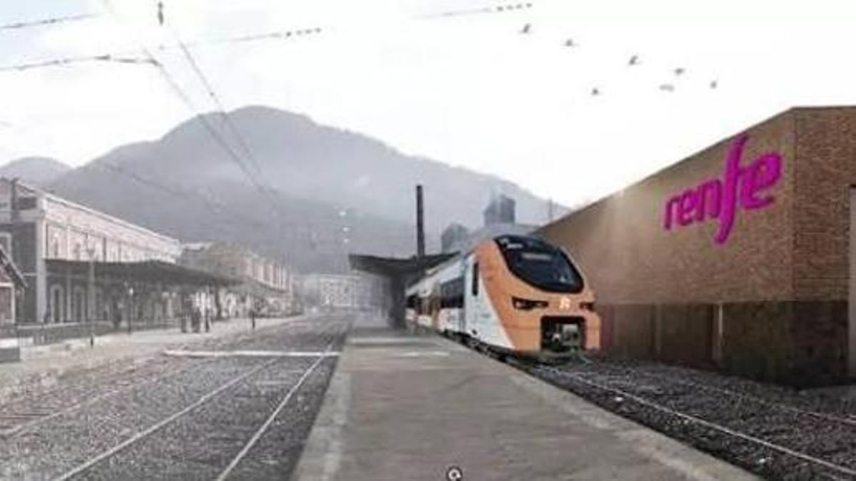 Proyección de la futura nave de mantenimeiento en la estación de Ripoll.