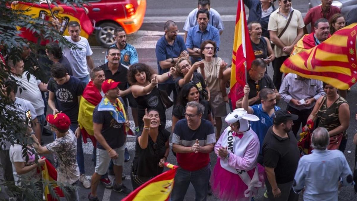 Protesta ultraderechista, el pasado 25 de septiembre en Valencia.