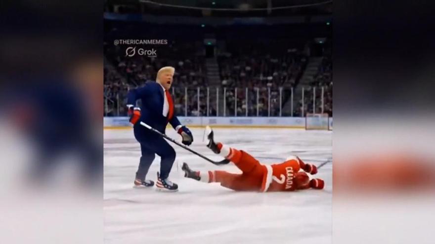 Trump aprovecha la IA para difundir vídeo en el que juega al hockey contra Canadá