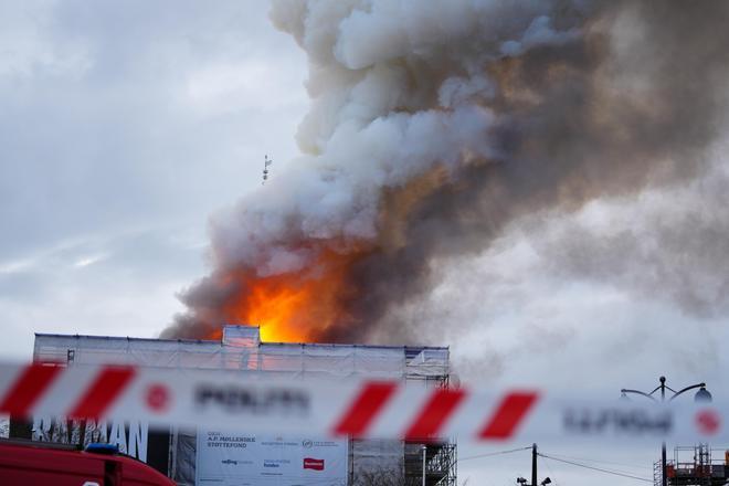 Fire hits historical Stock Exchange building in Copenhagen