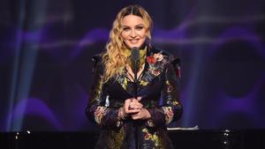 Madonna, durante su discurso.