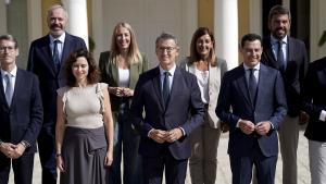 Alberto Núñez Feijóo durante la Cumbre de Presidentes del Partido Popular.