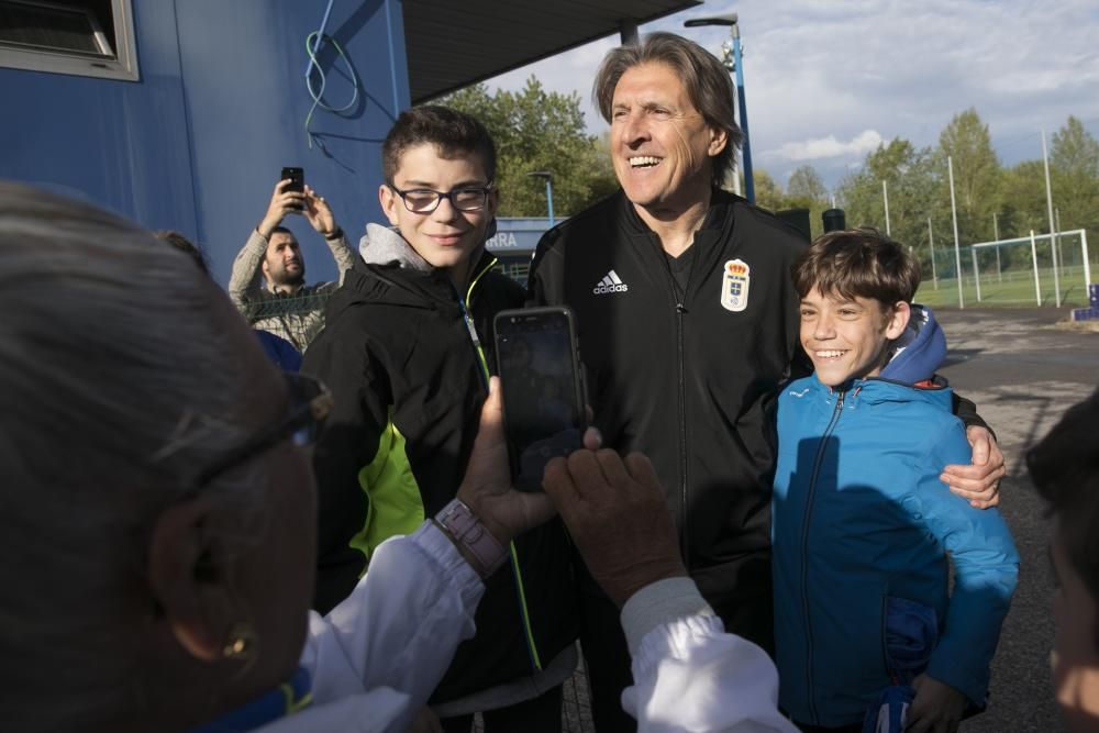 Primer día de Egea en el Oviedo tras su vuelta.