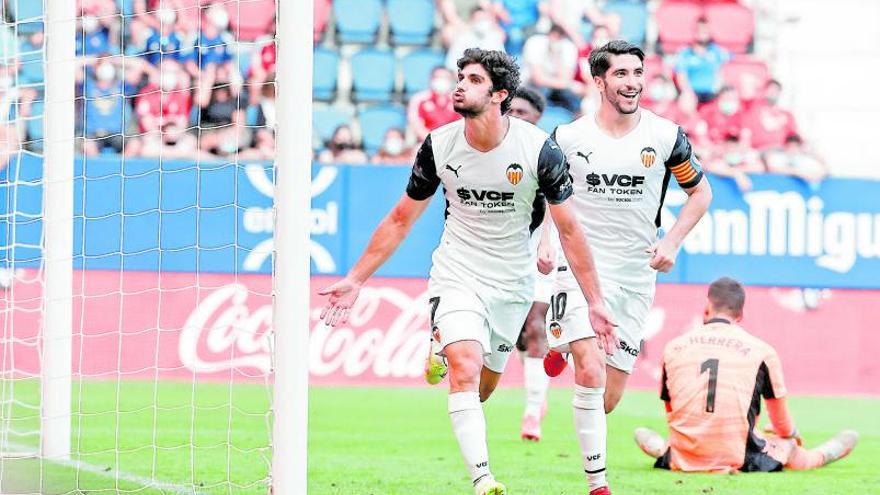 Guedes celebra su gol
en el Sadar.  efe7jesús diges