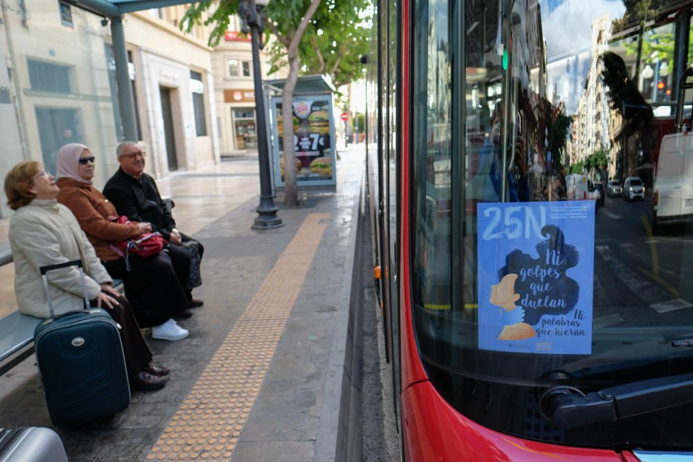Autobuses contra la violencia machista en Alicante