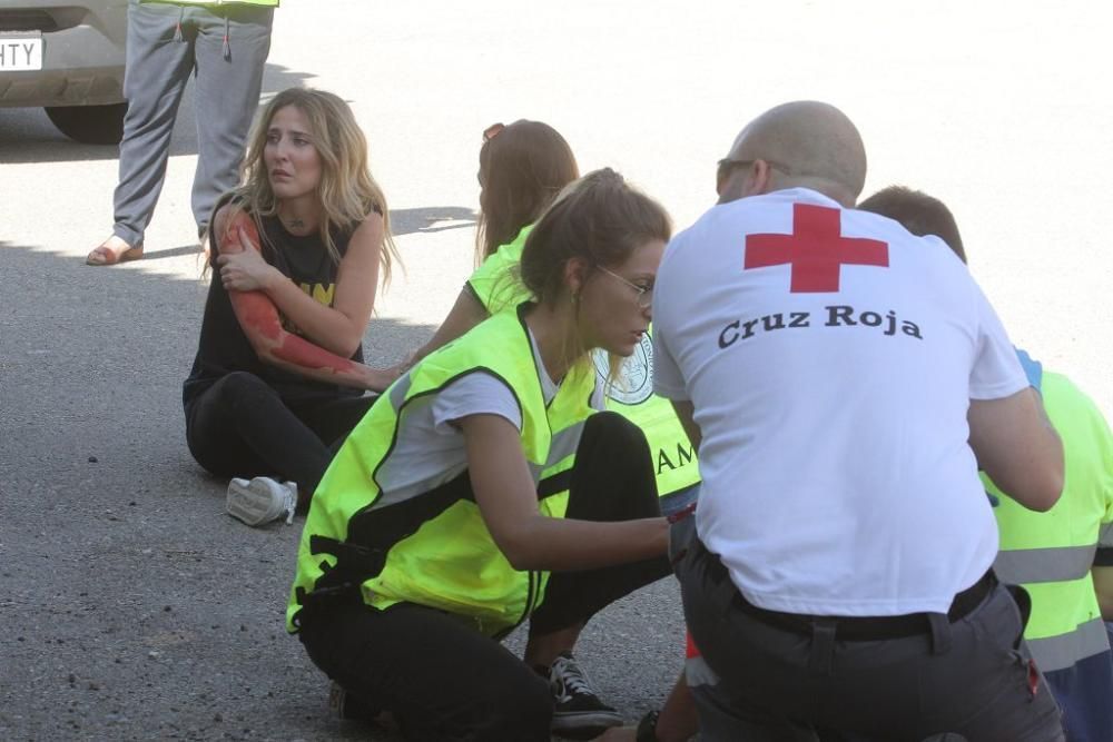 Simulacro de atropello múltiple en el campus de Cartagena de la UCAM