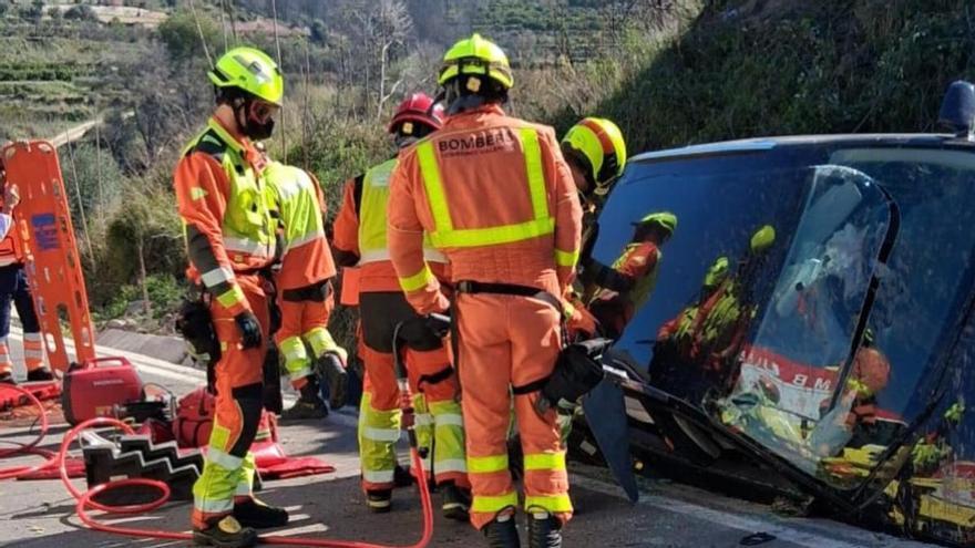 Un herido en un accidente de tráfico en la Font d'en Carròs