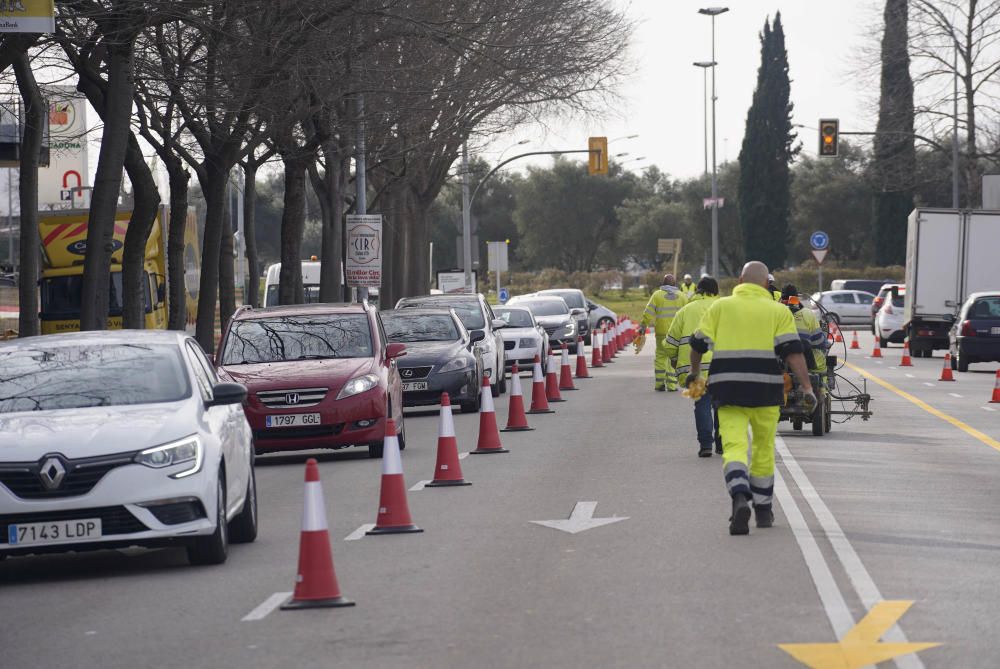Cues per la supressió de dos carrils al carrer Barcelona de Girona