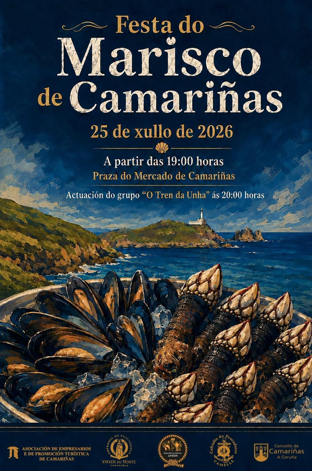 Cartel promocional da Feira do Marisco.