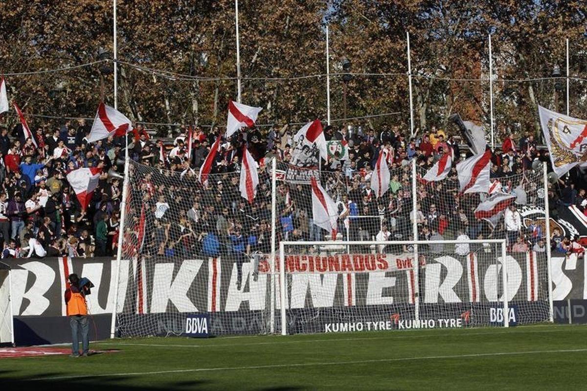 Bukaneros, del Rayo Vallecano, en una imagen de archivo; es uno de los grupos ultra más activos del panorama español.