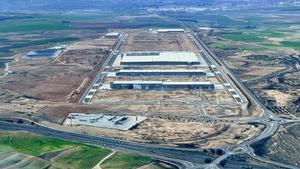 Vista aérea del complejo agroalimentario de BonÀrea en Épila.