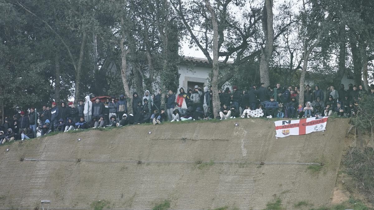 El 'Palco dels Sastres' durante el partido Girona-Barça