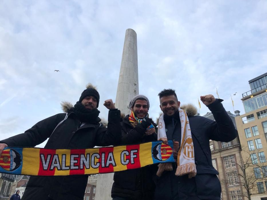 La afición del Valencia CF, en Ámsterdam