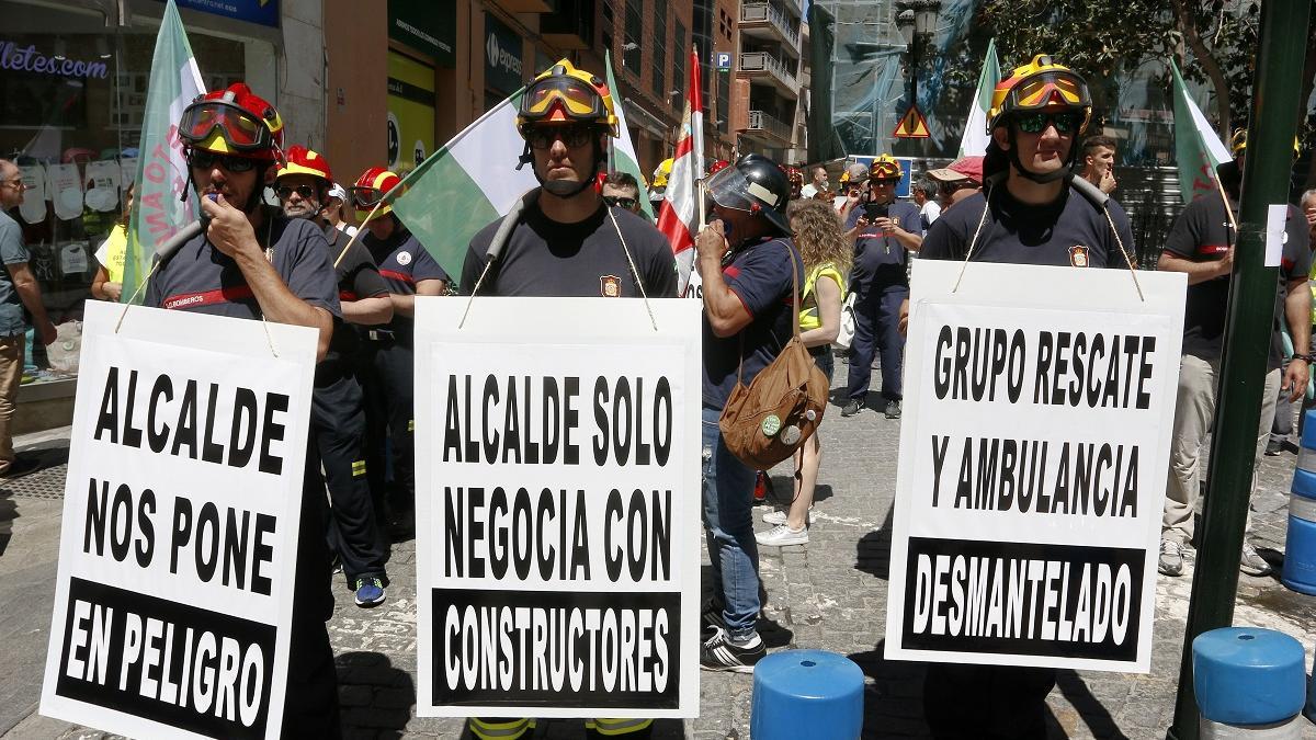 Protesta de Bomberos del pasado mayo de 2019.