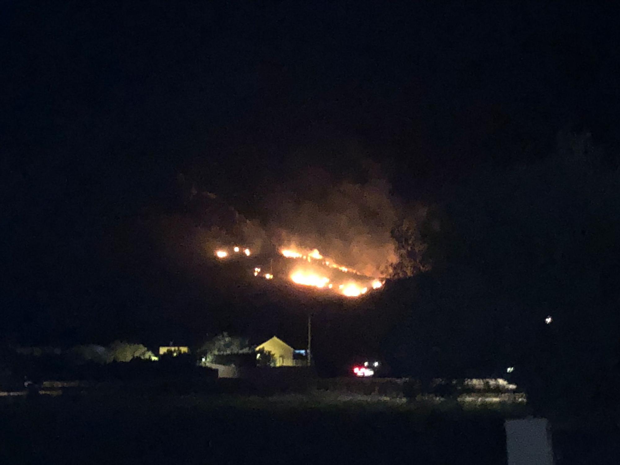 incendio en el Coll de Siller de Pollença.